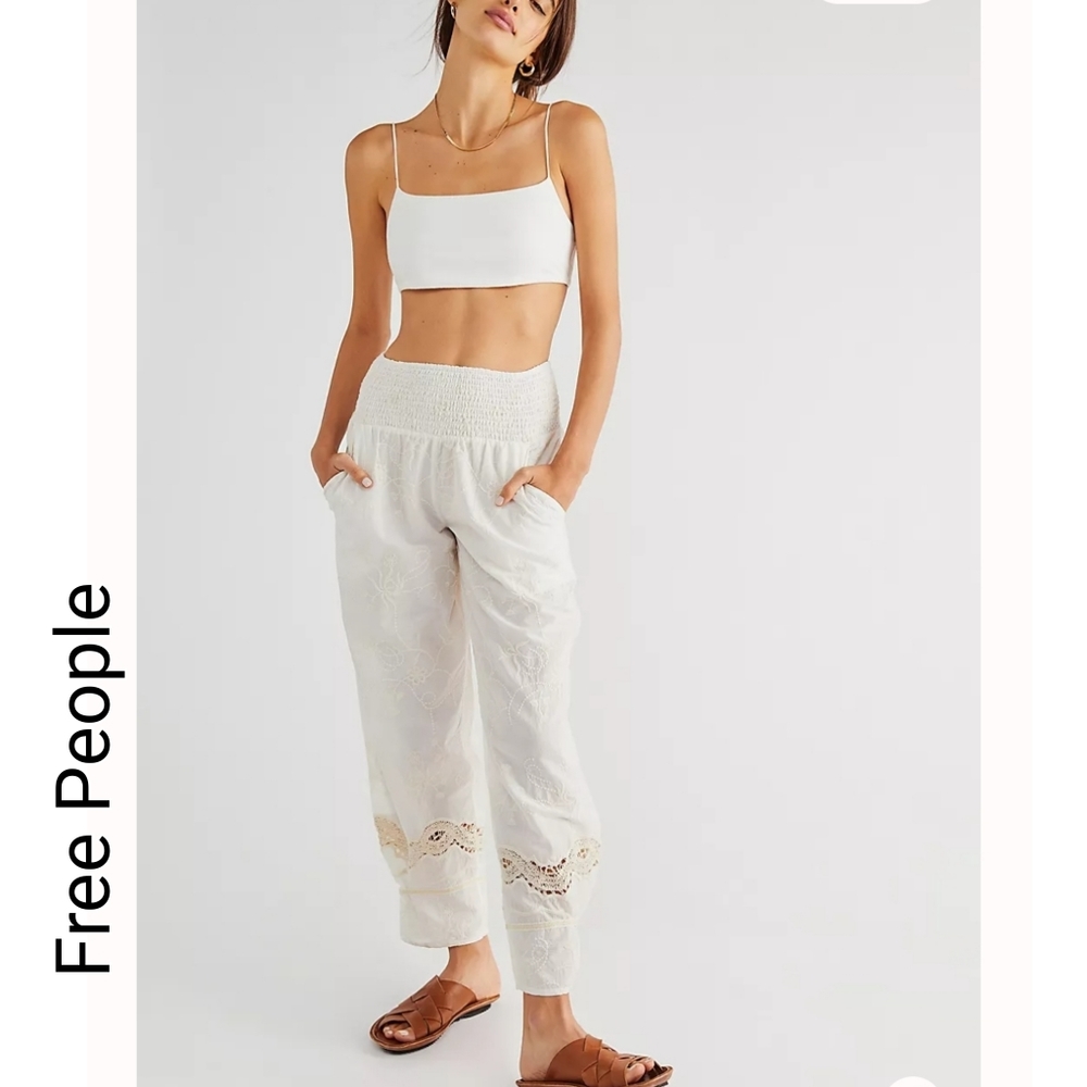 FREE PEOPLE × Clementine Embroidered Trousers